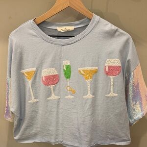 Sequin embellished cocktail and ring tee